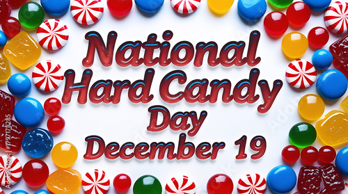A festive display of hard candies celebrating National Hard Candy Day, December 19, 32K Resolution