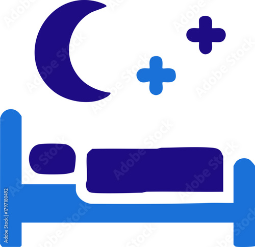 Health, Fitness, and Wellness Icon Set: Sleep, Exercise, and Medicine Concepts. Bold Blue Silhouette Vector Graphics for Daily Habits and Active Lifestyle