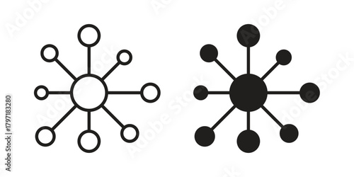 Chart connected icon designs collection for mobile, ui, web.