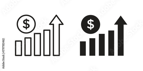 Chat arrow grow icon designs collection for mobile, ui, web.