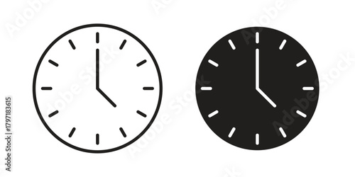 Clock icon designs collection for mobile, ui, web.