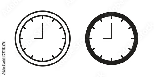 Clock nine icon designs collection for mobile, ui, web.