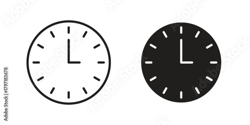 Clock icon designs collection for mobile, ui, web.