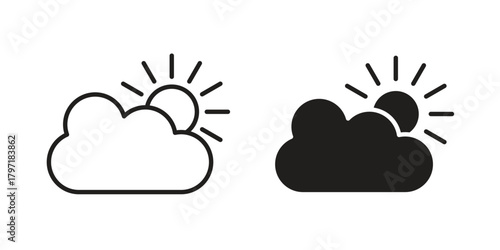 Cloud sun icon designs collection for mobile, ui, web.