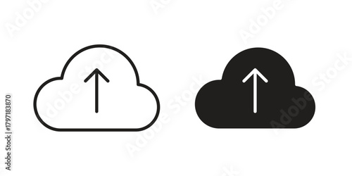 Cloud upload icon designs collection for mobile, ui, web.