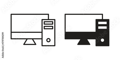 Computer icon designs collection for mobile, ui, web.