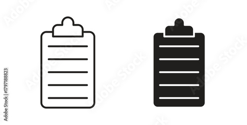 Clipboard icon symbol. Vector EPS 10. line and glyph icon