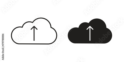 Cloud upload icon symbol. Vector EPS 10. line and glyph icon