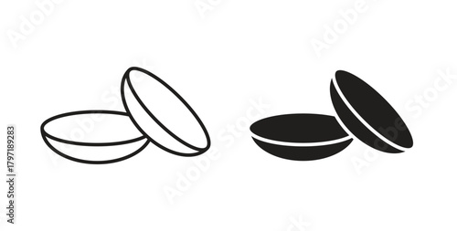 contact lenses icon symbol. Vector EPS 10. line and glyph icon