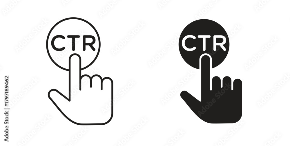 Obraz premium CTR icon symbol. Vector EPS 10. line and glyph icon