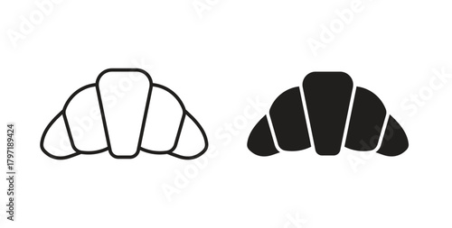 Croissant icon symbol. Vector EPS 10. line and glyph icon