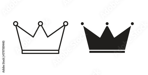 Crown icon symbol. Vector EPS 10. line and glyph icon