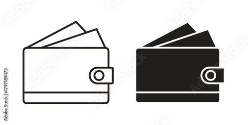 Cryptocurrency wallet icon symbol. Vector EPS 10. line and glyph icon