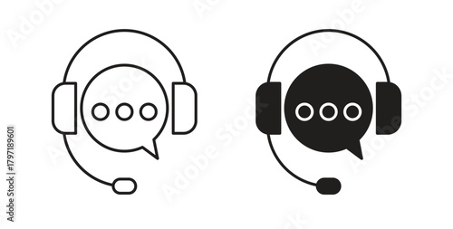 Customer service icon symbol. Vector EPS 10. line and glyph icon