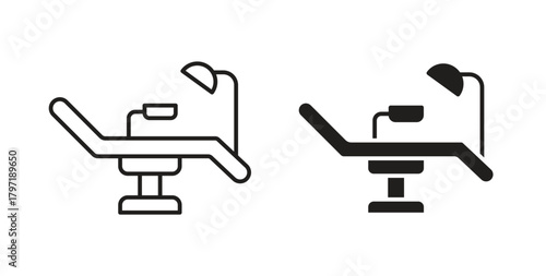 Dentist chair icon symbol. Vector EPS 10. line and glyph icon