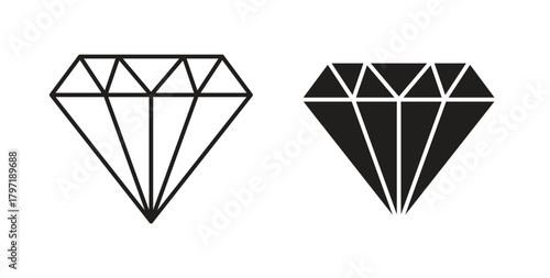 Diamond icon symbol. Vector EPS 10. line and glyph icon