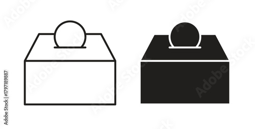 Donation box icon symbol. Vector EPS 10. line and glyph icon