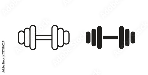 Dumbbell icon symbol. Vector EPS 10. line and glyph icon