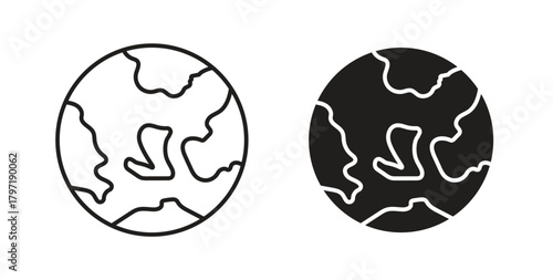 Earth icon symbol. Vector EPS 10. line and glyph icon