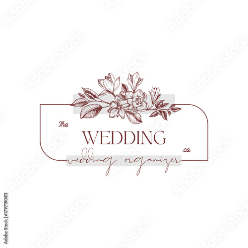 Elegant Floral Wedding Organizer Logo Perfect for Creating Dream Wedding Events and Planning