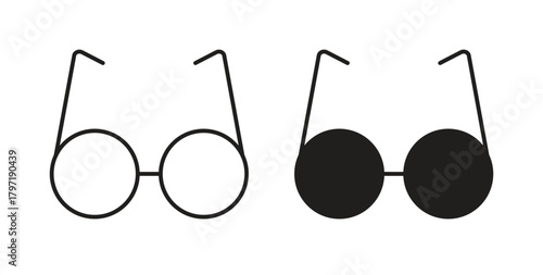 Eye glasses icon symbol. Vector EPS 10. line and glyph icon