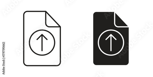 File upload icon symbol. Vector EPS 10. line and glyph icon