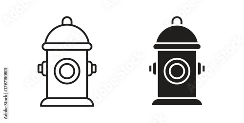 Fire hydrant icon symbol. Vector EPS 10. line and glyph icon