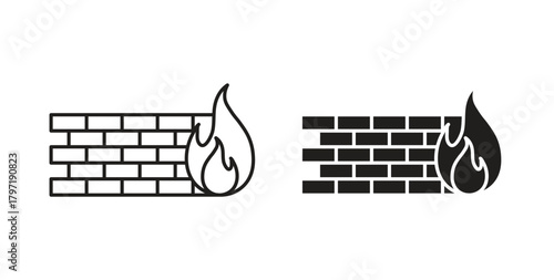 Firewall icon symbol. Vector EPS 10. line and glyph icon