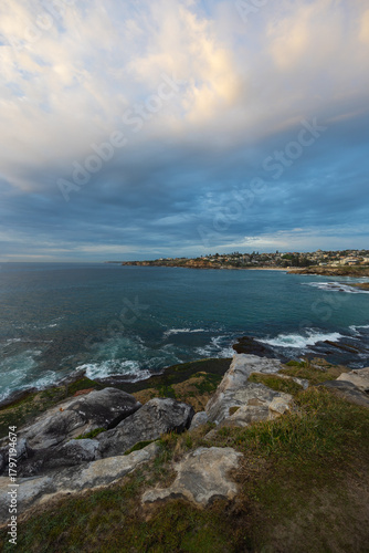 Morning view along Sydney eastern beaches coastline.