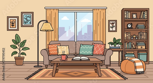 Cozy flat vector illustration home arsitectur