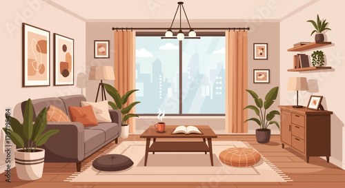 Cozy flat vector illustration home arsitectur