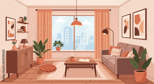 Cozy flat vector illustration home arsitectur