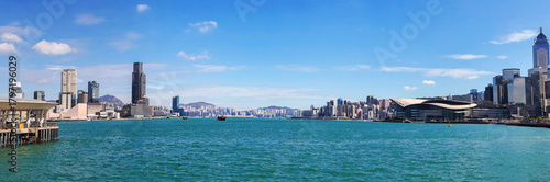 Canvas Print Panorama of Victoria Harbor of Hong Kong city