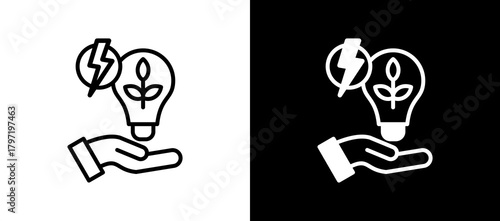 Energy Saving linemixed icon