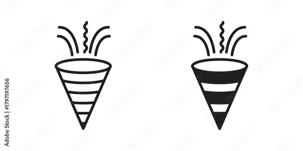 Fototapeta premium Congratulations icon doodle set. editable outline stroke vector eps