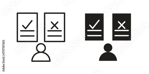 Compare icon doodle set. editable outline stroke vector eps