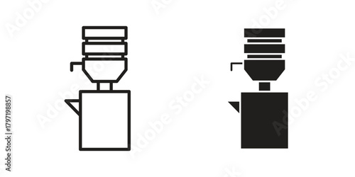 Dispenser icon doodle set. editable outline stroke vector eps