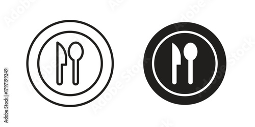 Eatery icon doodle set. editable outline stroke vector eps