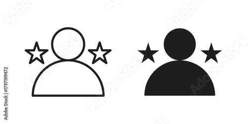 Expert icon doodle set. editable outline stroke vector eps