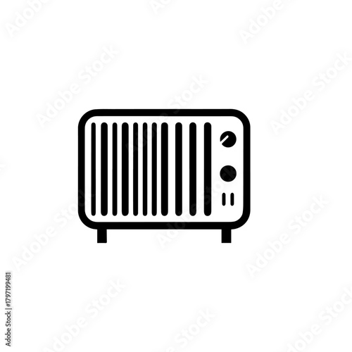 Electric Portable Space Heater Vector Illustration