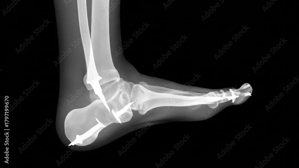 A 3D medical animation of a bimalleolar ankle fracture, showing the ...