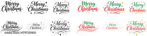 Merry Christmas typographic set