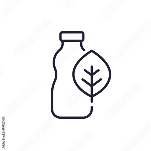 Bioplastics line icon with a bottle