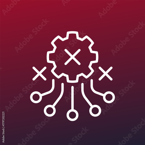 Operational errors icon, line vector design