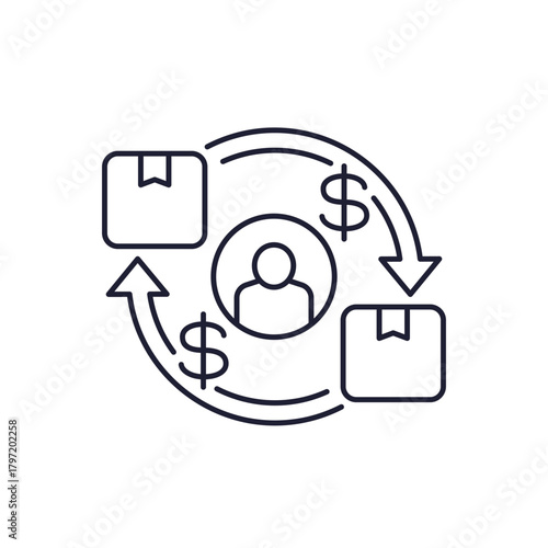 reseller line icon, business and sales vector