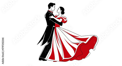 vector illustration of a dancing couple