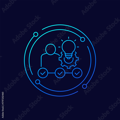 technical skills and expertise icon in linear design