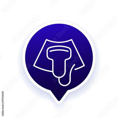 ultrasound icon, sonography line vector design