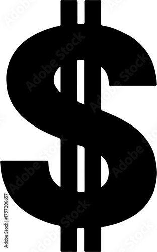 dollar symbol of money illustration on white background