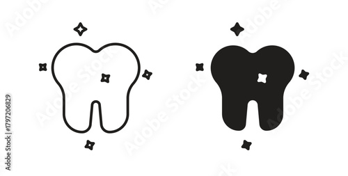 Clean teeth icon isolated vector Illustration. Vector pictogram for web and app